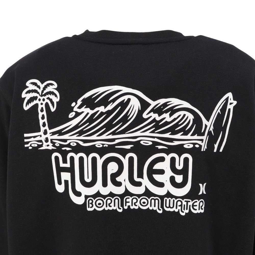 ハーレー（HURLEY）（メンズ）スウェット ビッグ ウェーブ クルーネック MCFL252092-BLK