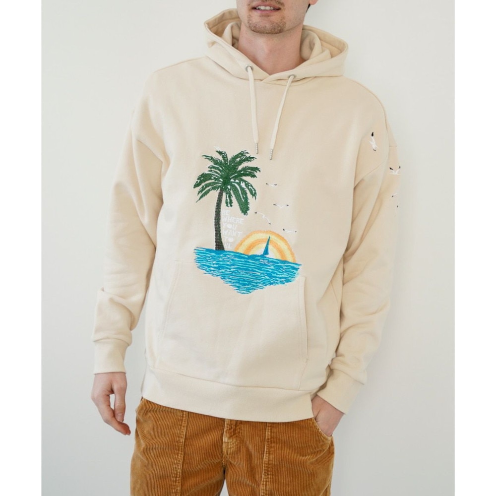 オーシャンパシフィック（Ocean Pacific）（メンズ）カブリ刺繍スウェットパーカー 512002IVO