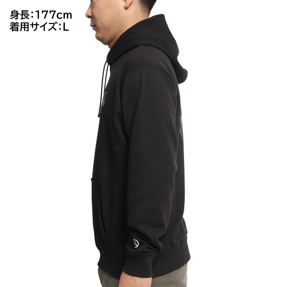 エアボーン（ARBN）（メンズ）長袖プルオーバー パーカー FRONT LOGO BKCPT AB2022AWMAPP004BLK★★★