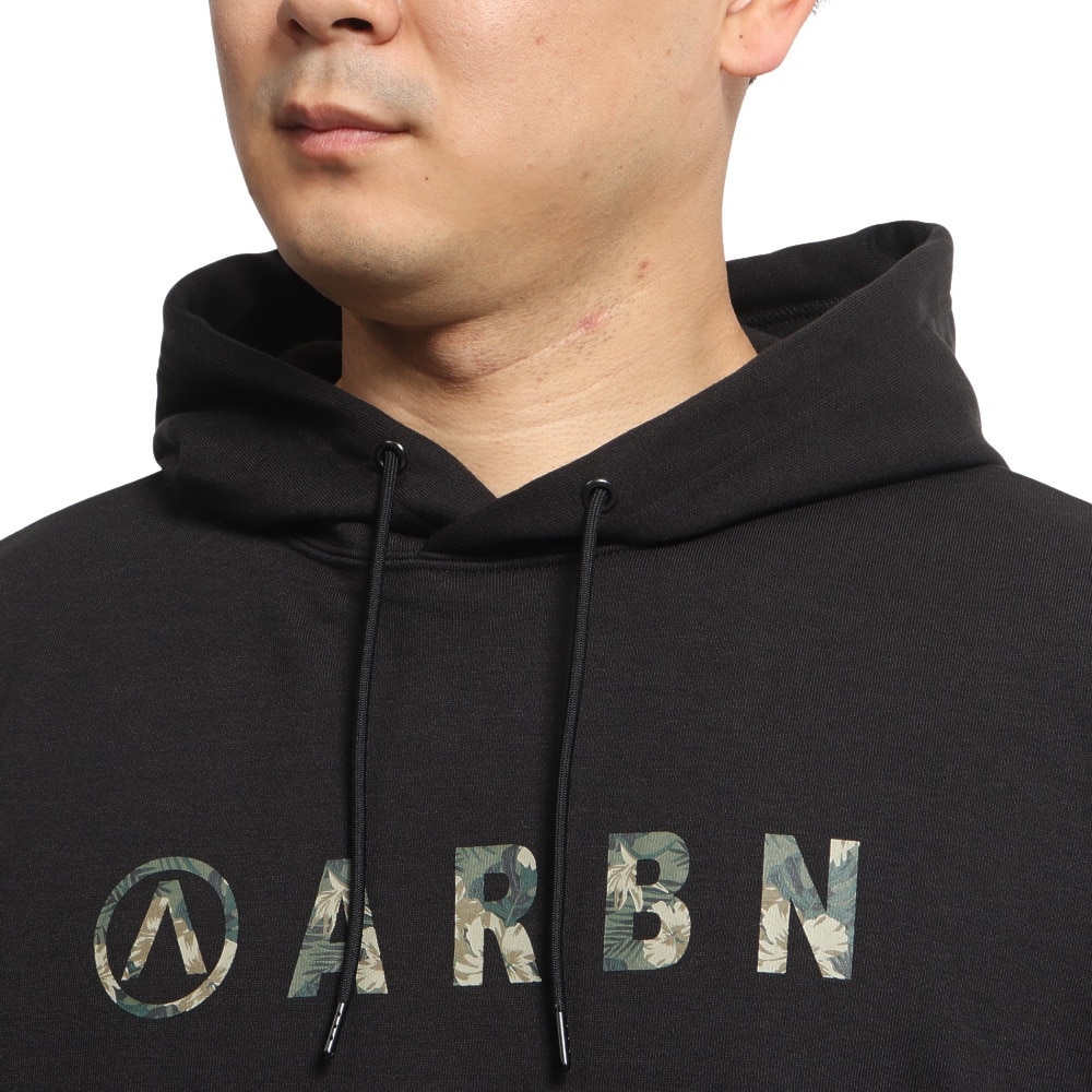 エアボーン（ARBN）（メンズ）長袖プルオーバー パーカー FRONT LOGO BKCPT AB2022AWMAPP004BLK★★★