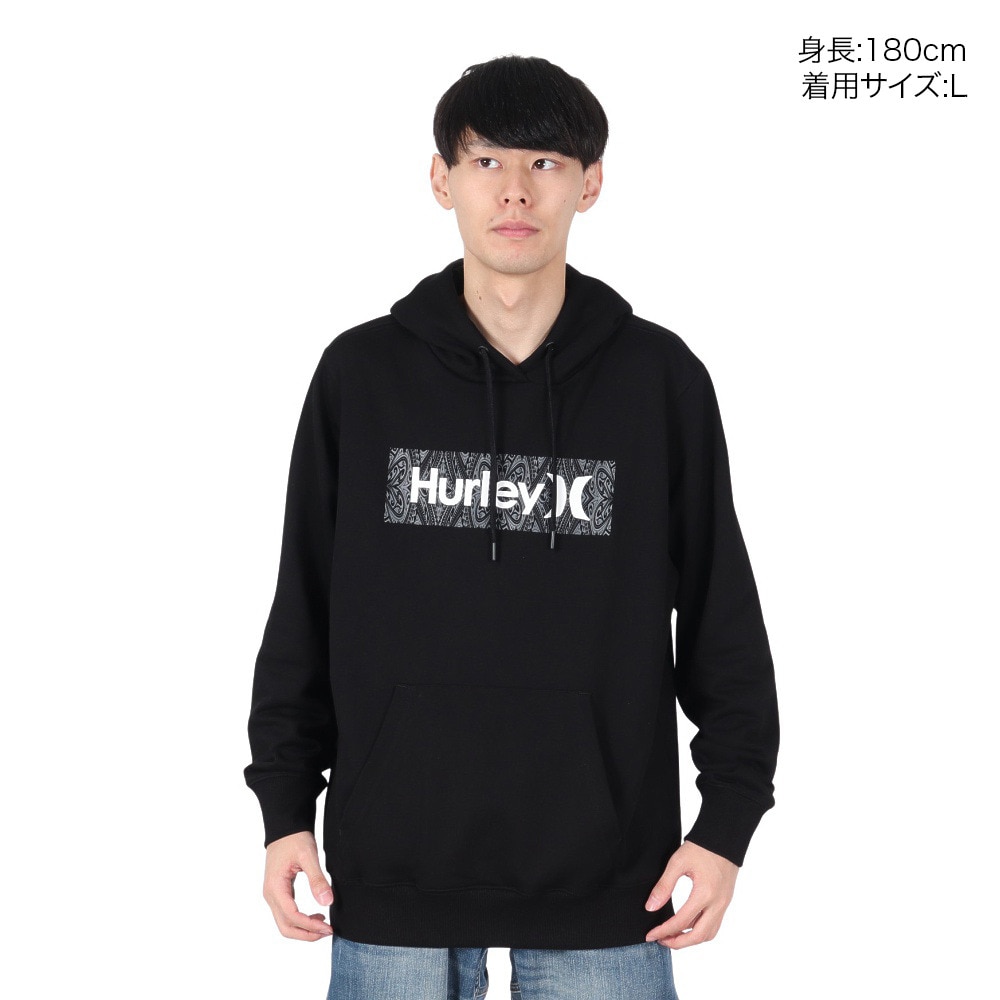 ハーレー（HURLEY）（メンズ）VORTEX ボックス ロゴ スウェットパーカー 24XBMCFF026-BLK