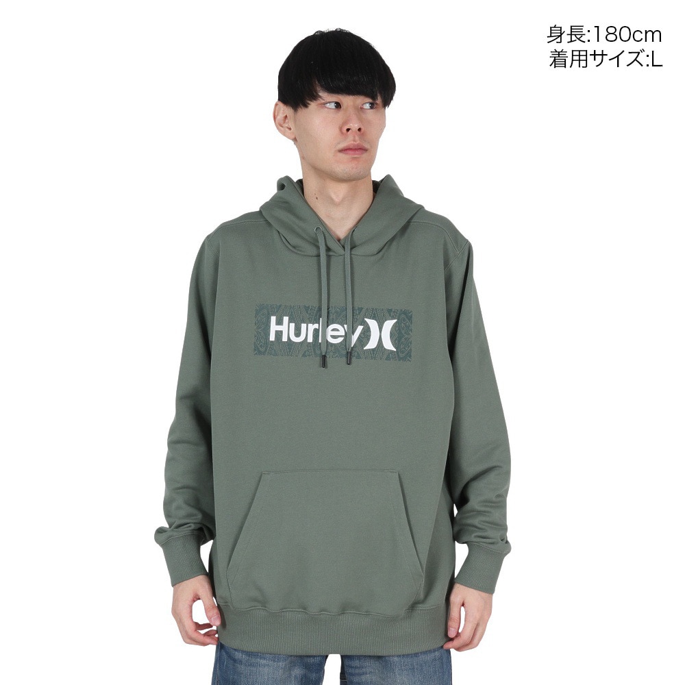 ハーレー（HURLEY）（メンズ）VORTEX ボックス ロゴ スウェットパーカー 24XBMCFF026-SAGE