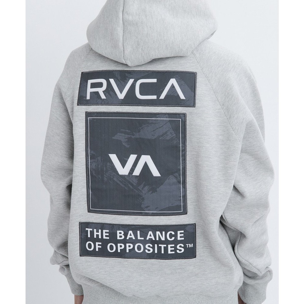 2018FW最新 BOX RVCA ルーカエンブロイダリープルオーバー グレーS ルーカ（RVCA）（メンズ）THREE BOX RVCA フーディー BF042011 HGR