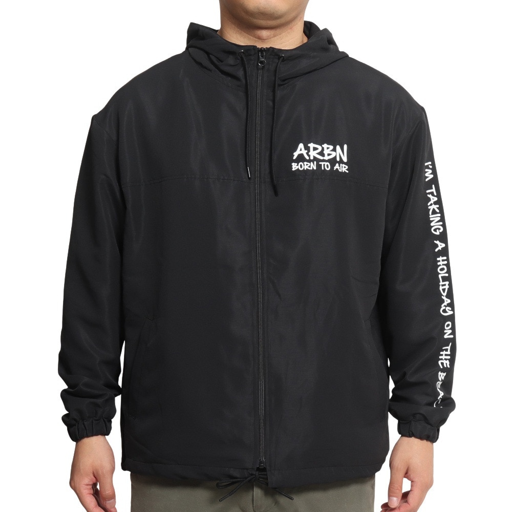 エアボーン（ARBN）（メンズ）フーディー コーチジャケット AB2022AWMAPP003BLK