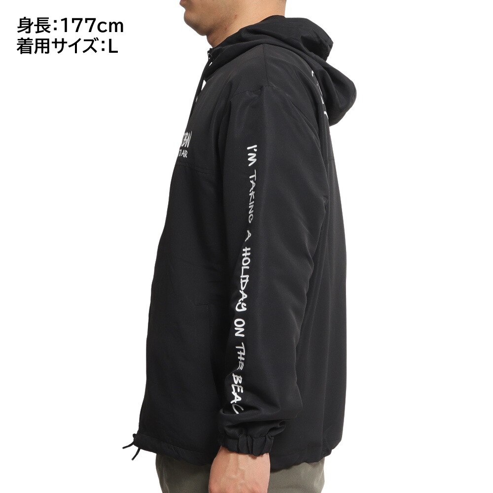エアボーン（ARBN）（メンズ）フーディー コーチジャケット AB2022AWMAPP003BLK