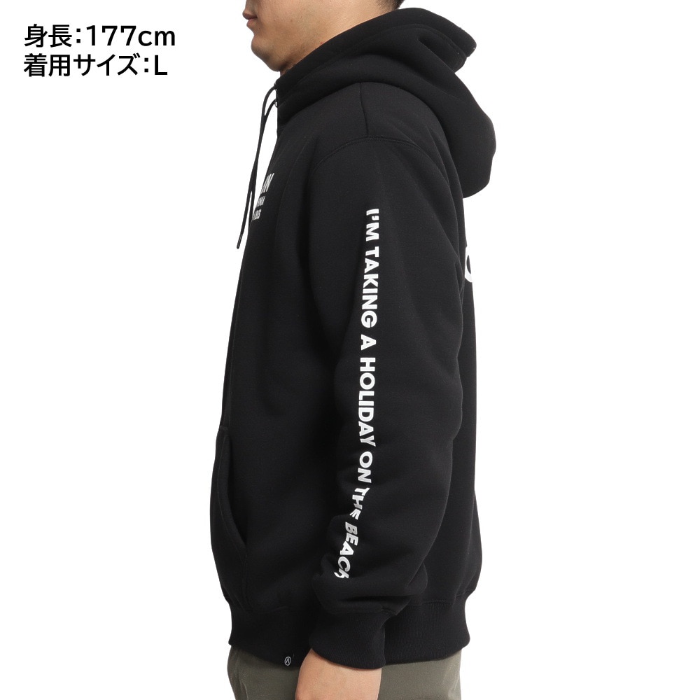 エアボーン（ARBN）（メンズ）裏ボア バックプリント ジップパーカー AB2022AWMAPP007BLK | スポーツ用品はスーパースポーツゼビオ