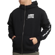 エアボーン(ARBN)(メンズ)裏ボア バックプリント ジップパーカー AB2022AWMAPP007BLK