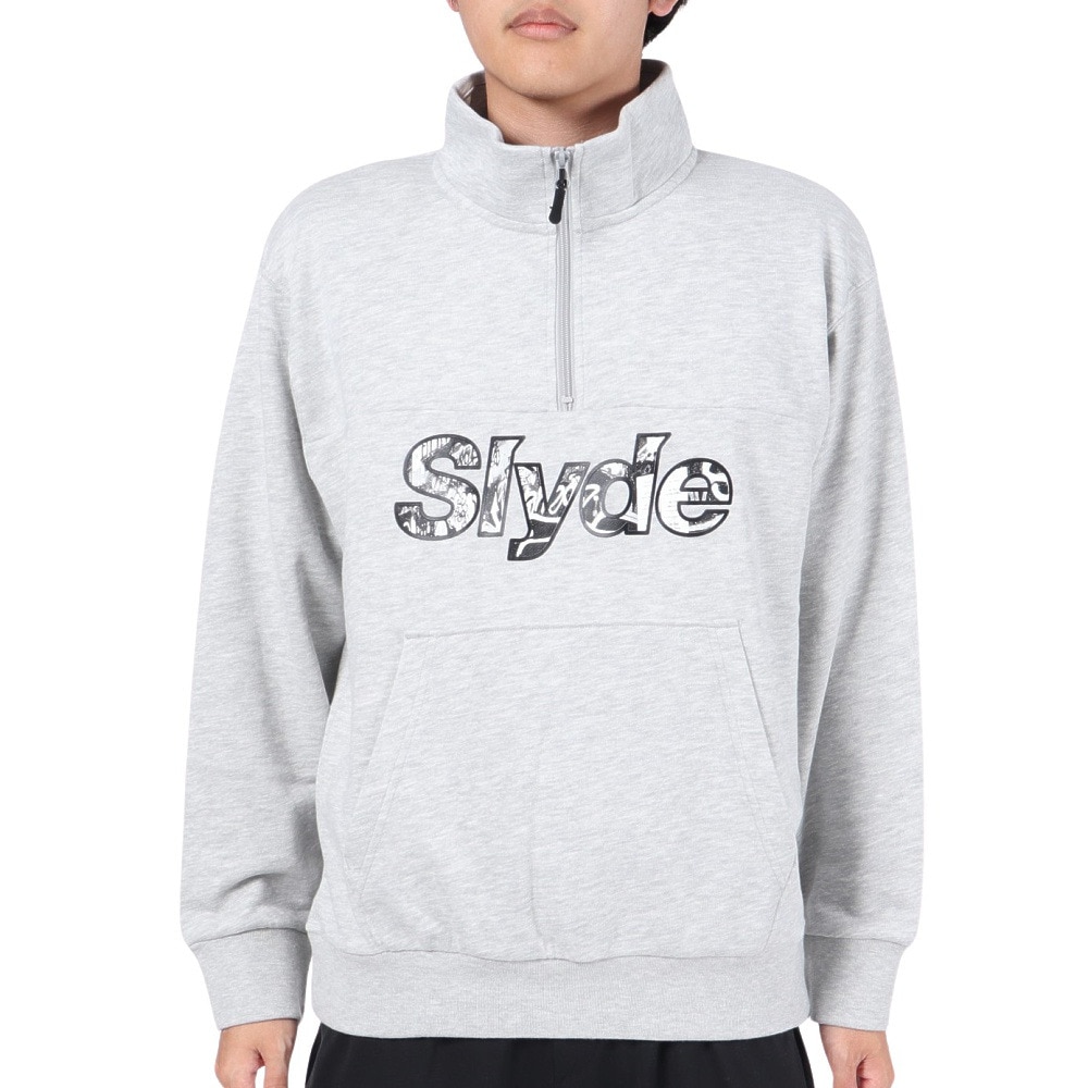 スライド（SLYDE）（メンズ）スウェットシャツ フリースハーフジップ SL23FWM-APP006MGRY