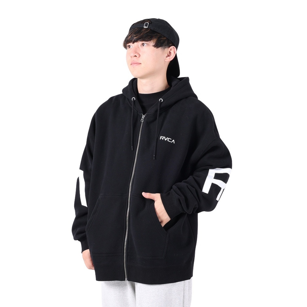 ルーカ（RVCA）（メンズ）FAKE RVCA ジップフーディー BD042157 BLK