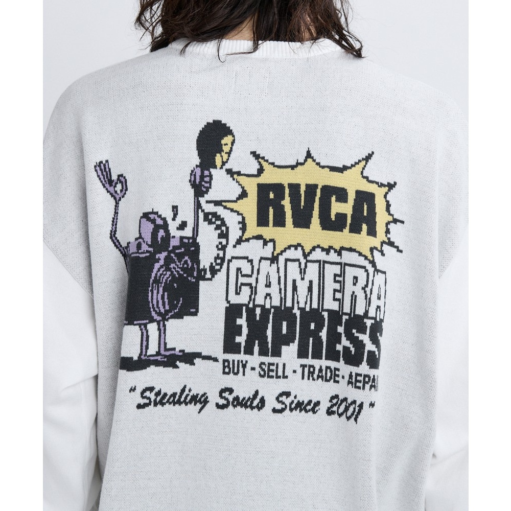 ルーカ（RVCA）（メンズ）CAMERA EXPRESS ニット BF042651 WHT