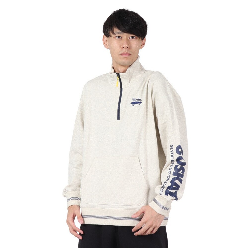 スライド（SLYDE）（メンズ）ハーフジップ スウェットトップ SL2022AWMAPP003IVR | スポーツ用品はスーパースポーツゼビオ