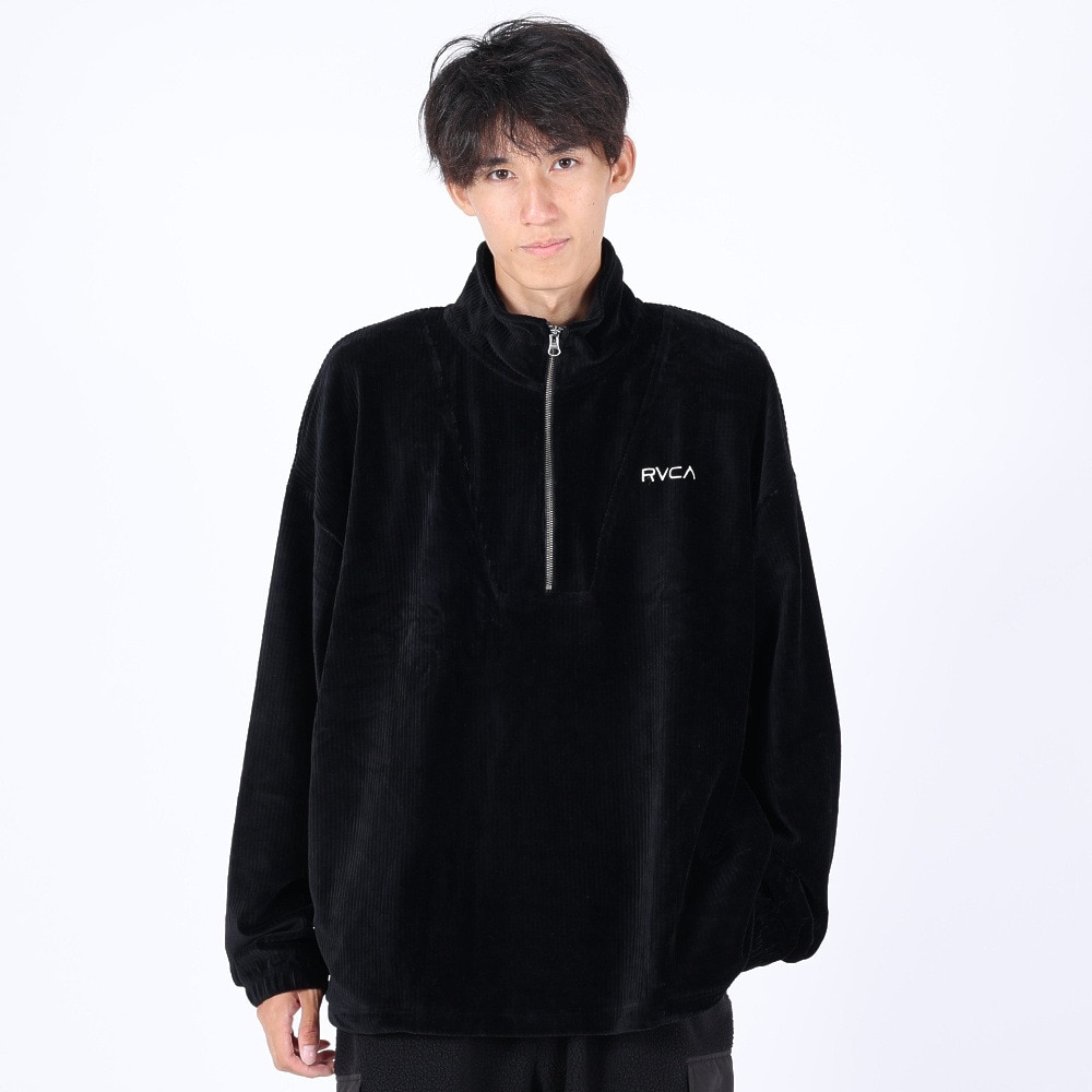 ルーカ（RVCA）（メンズ）CORD HALF ZIP TOP トレーナー BD042154 BLK