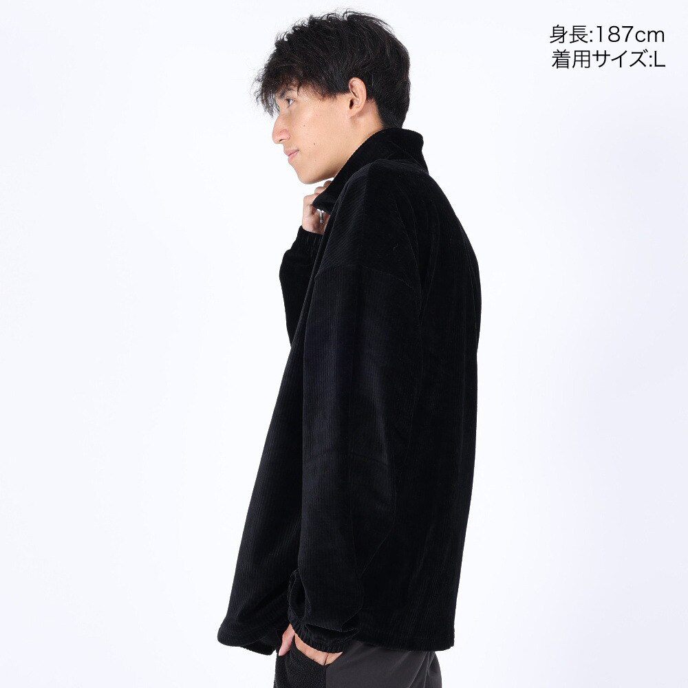 ルーカ（RVCA）（メンズ）CORD HALF ZIP TOP トレーナー BD042154 BLK