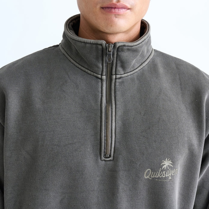 クイックシルバー（Quiksilver）（メンズ）PALM SCRIPT ハーフジップスウェット 24FWQZP244061BRN