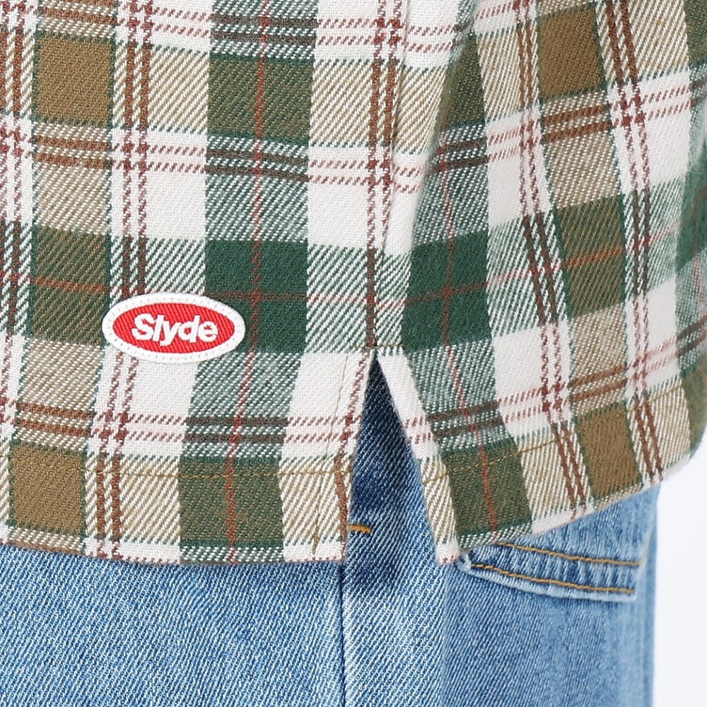 スライド（SLYDE）（メンズ）FLANNEL EMB シャツ SL23FWM-APP001KHK
