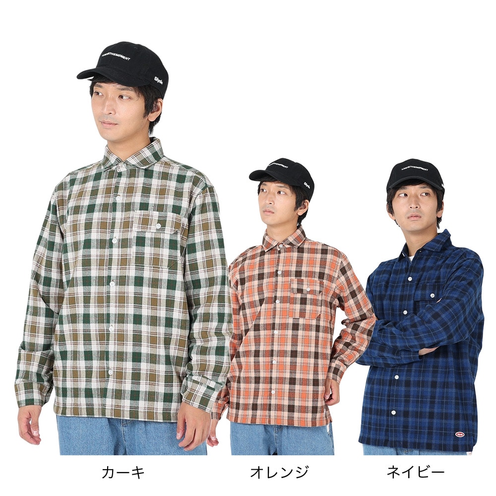 スライド（SLYDE）（メンズ）FLANNEL EMB シャツ SL23FWM-APP001NVY