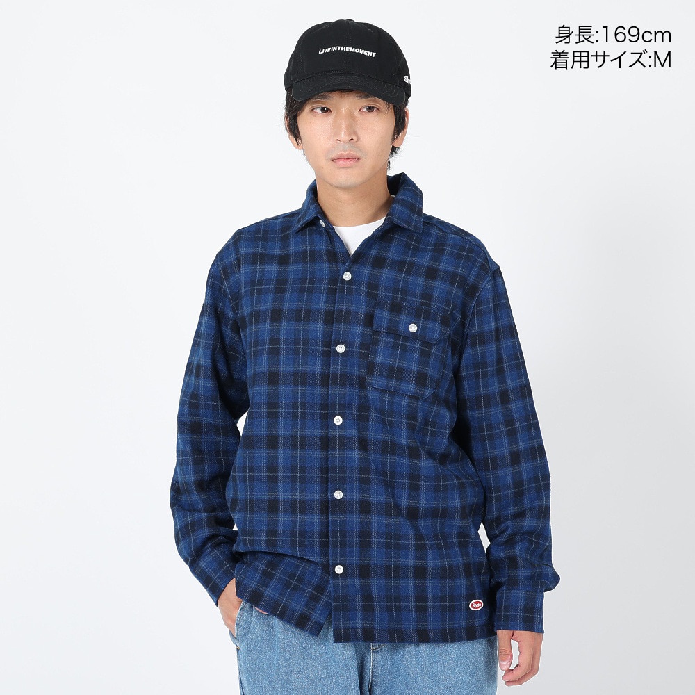 スライド（SLYDE）（メンズ）FLANNEL EMB シャツ SL23FWM-APP001NVY