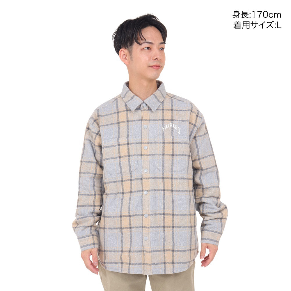 ハーレー（HURLEY）（メンズ）QUILTED フランネルシャツ 23MWV2200003-GRY