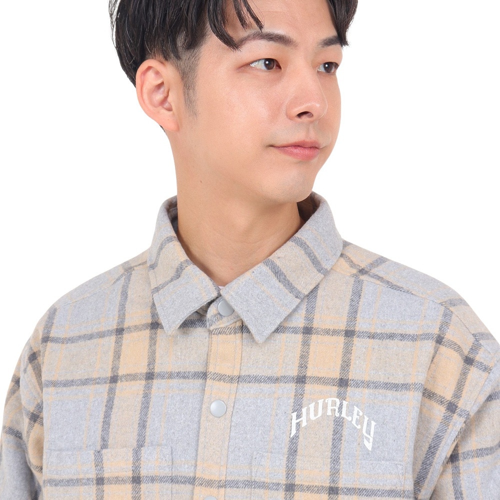 ハーレー（HURLEY）（メンズ）QUILTED フランネルシャツ 23MWV2200003-GRY
