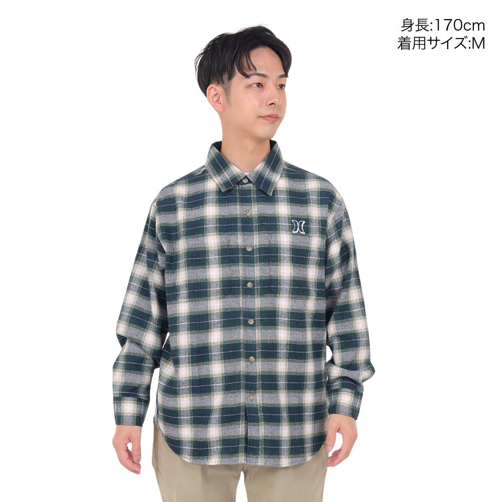 ハーレー（HURLEY）（メンズ）ARC ロゴフランネルシャツ 23MWV2200004-GRN