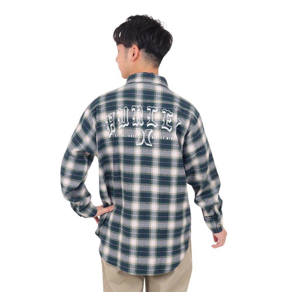 ハーレー（HURLEY）（メンズ）ARC ロゴフランネルシャツ 23MWV2200004-GRN