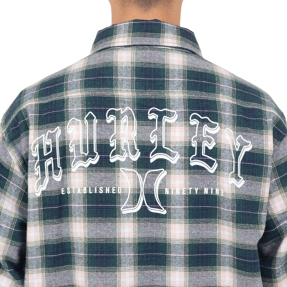 ハーレー（HURLEY）（メンズ）ARC ロゴフランネルシャツ 23MWV2200004-GRN