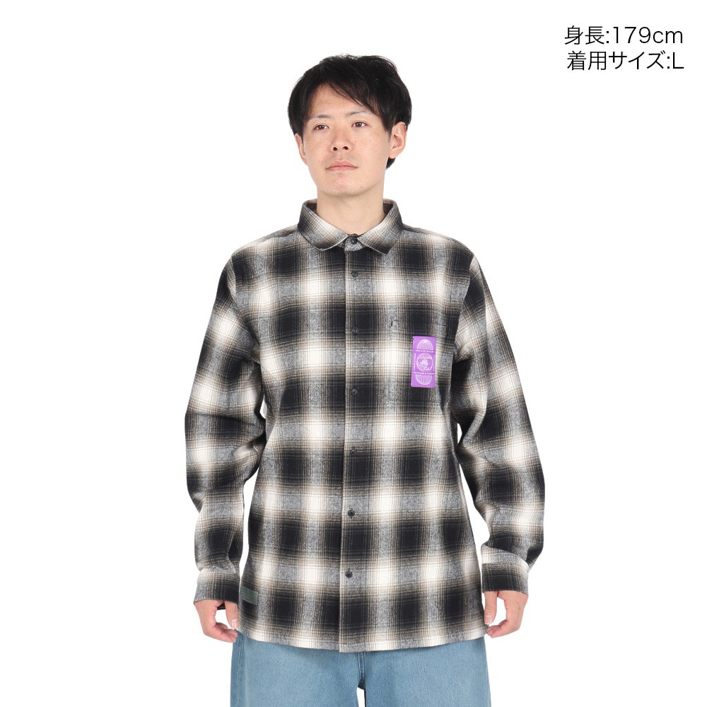 ルーカ（RVCA）（メンズ）GLOBAL COMESTIC SHIRTS 長袖シャツ BE042111 BLK