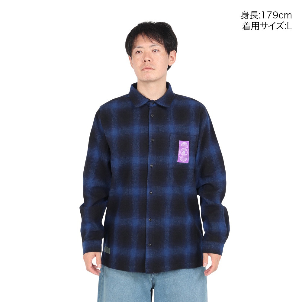 ルーカ（RVCA）（メンズ）GLOBAL COMESTIC SHIRTS 長袖シャツ BE042111 BLU