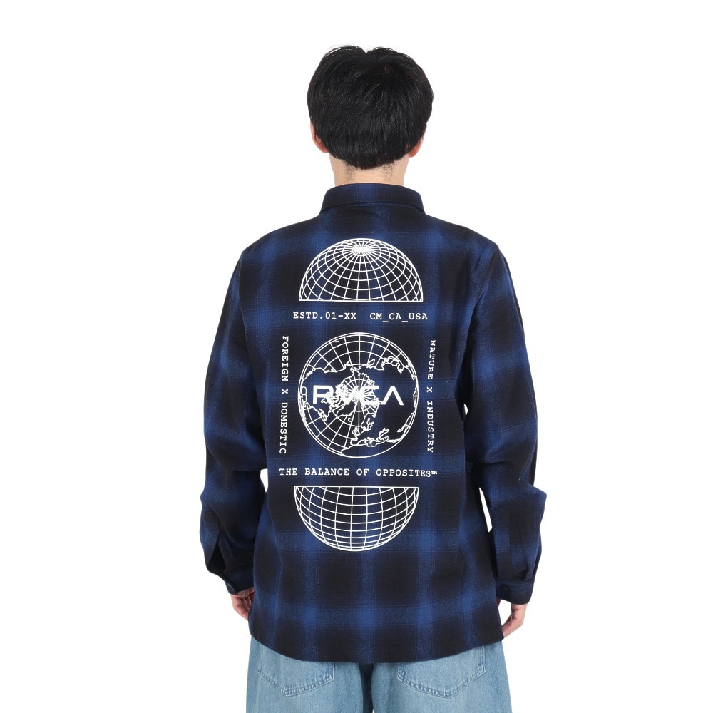 ルーカ（RVCA）（メンズ）GLOBAL COMESTIC SHIRTS 長袖シャツ BE042111 BLU