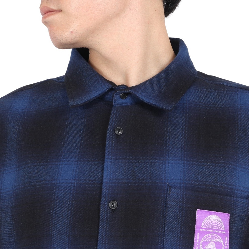 ルーカ（RVCA）（メンズ）GLOBAL COMESTIC SHIRTS 長袖シャツ BE042111 BLU