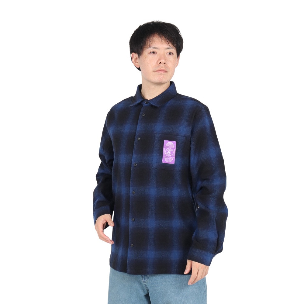 ルーカ（RVCA）（メンズ）GLOBAL COMESTIC SHIRTS 長袖シャツ BE042111 BLU