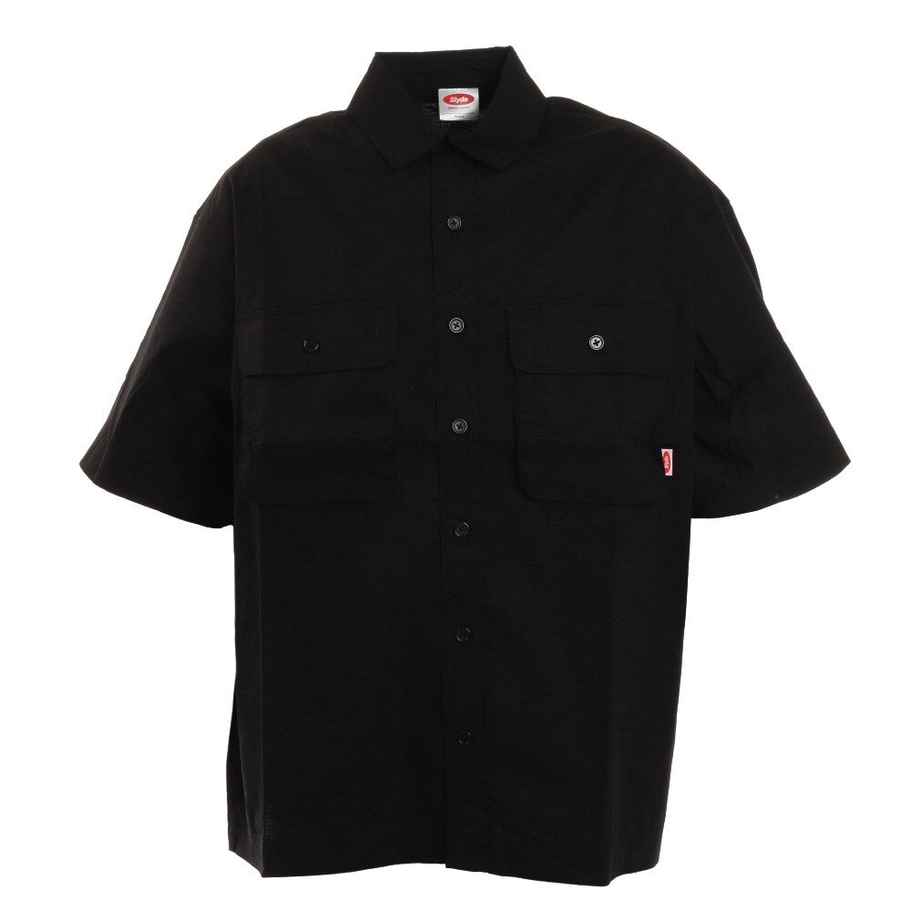  DOUBLE ポケット半袖シャツ sl2021ss007-BLK