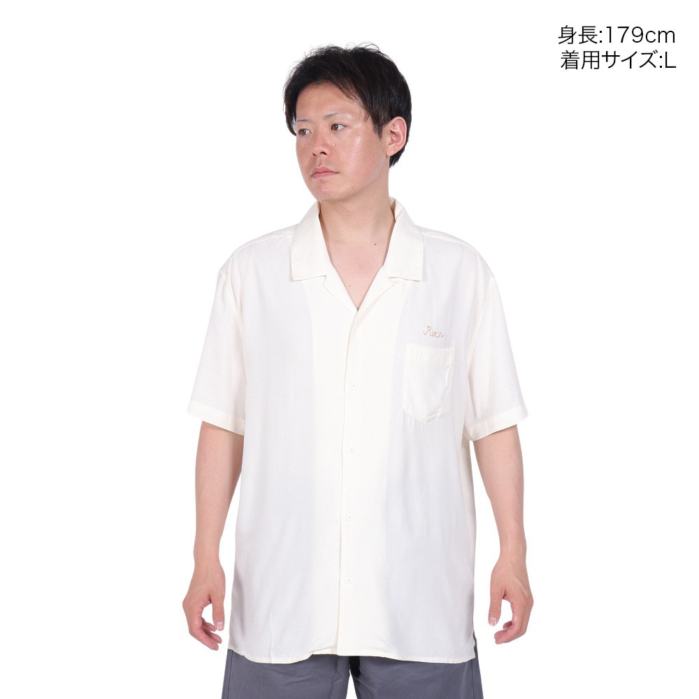 ルーカ（RVCA）（メンズ）シャツ 半袖 ホワイト 白 LOOSE BOWLING ショートスリーブシャツ BE041129 ANW