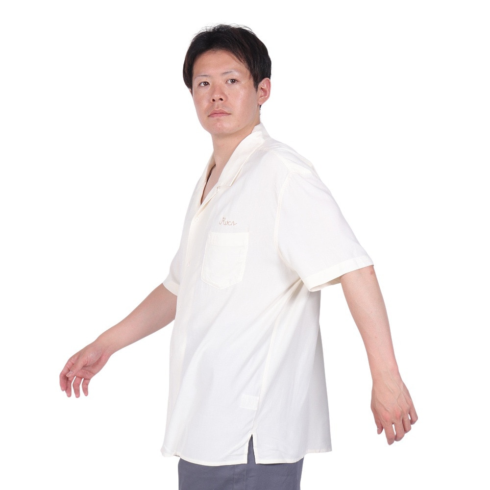 ルーカ（RVCA）（メンズ）シャツ 半袖 ホワイト 白 LOOSE BOWLING ショートスリーブシャツ BE041129 ANW