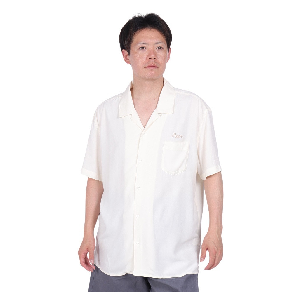 ルーカ（RVCA）（メンズ）シャツ 半袖 ホワイト 白 LOOSE BOWLING ショートスリーブシャツ BE041129 ANW