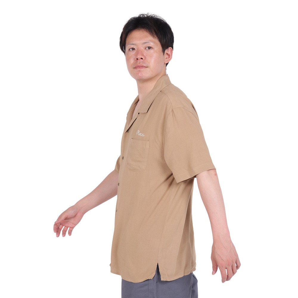ルーカ（RVCA）（メンズ）シャツ 半袖 ベージュ LOOSE BOWLING ショートスリーブ シャツ BE041129 BGE
