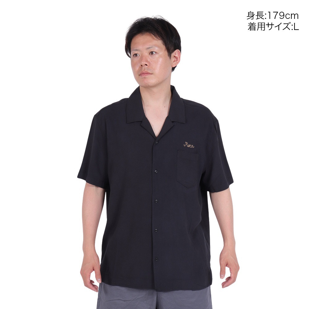 ルーカ（RVCA）（メンズ）シャツ 半袖 ブラック LOOSE BOWLING ショートスリーブシャツ BE041129 BLK