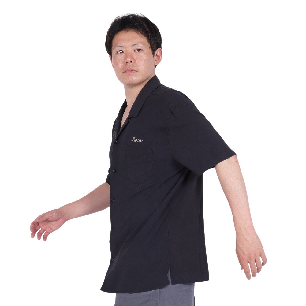ルーカ（RVCA）（メンズ）シャツ 半袖 ブラック LOOSE BOWLING ショートスリーブシャツ BE041129 BLK