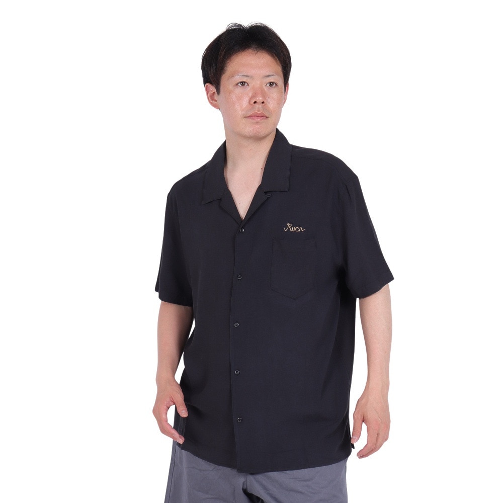 ルーカ（RVCA）（メンズ）シャツ 半袖 ブラック LOOSE BOWLING ショートスリーブシャツ BE041129 BLK