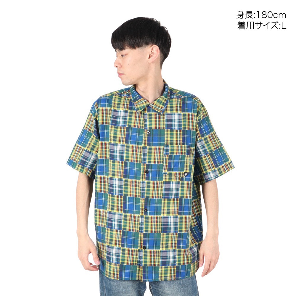 エアボーン（ARBN）（メンズ）PATCHWORK シャツ AB2025SSM-APP501GRN