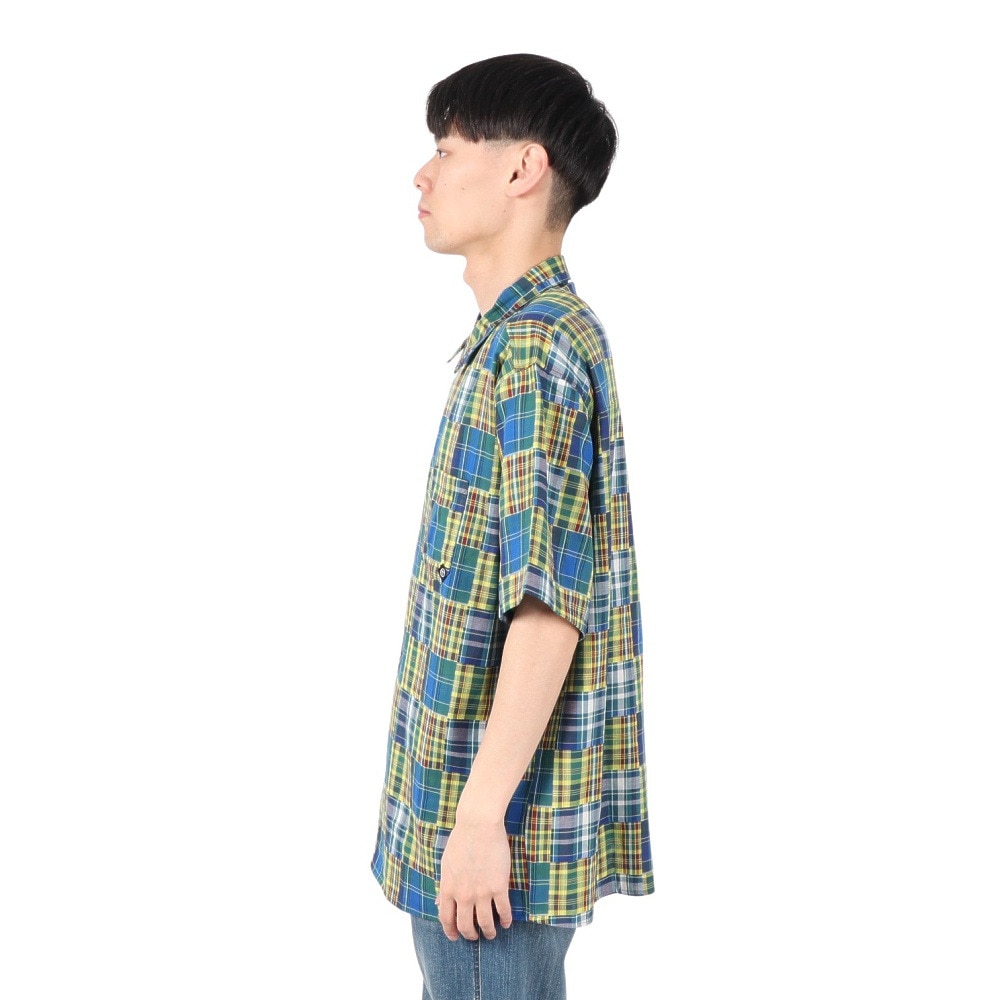 エアボーン（ARBN）（メンズ）PATCHWORK シャツ AB2025SSM-APP501GRN