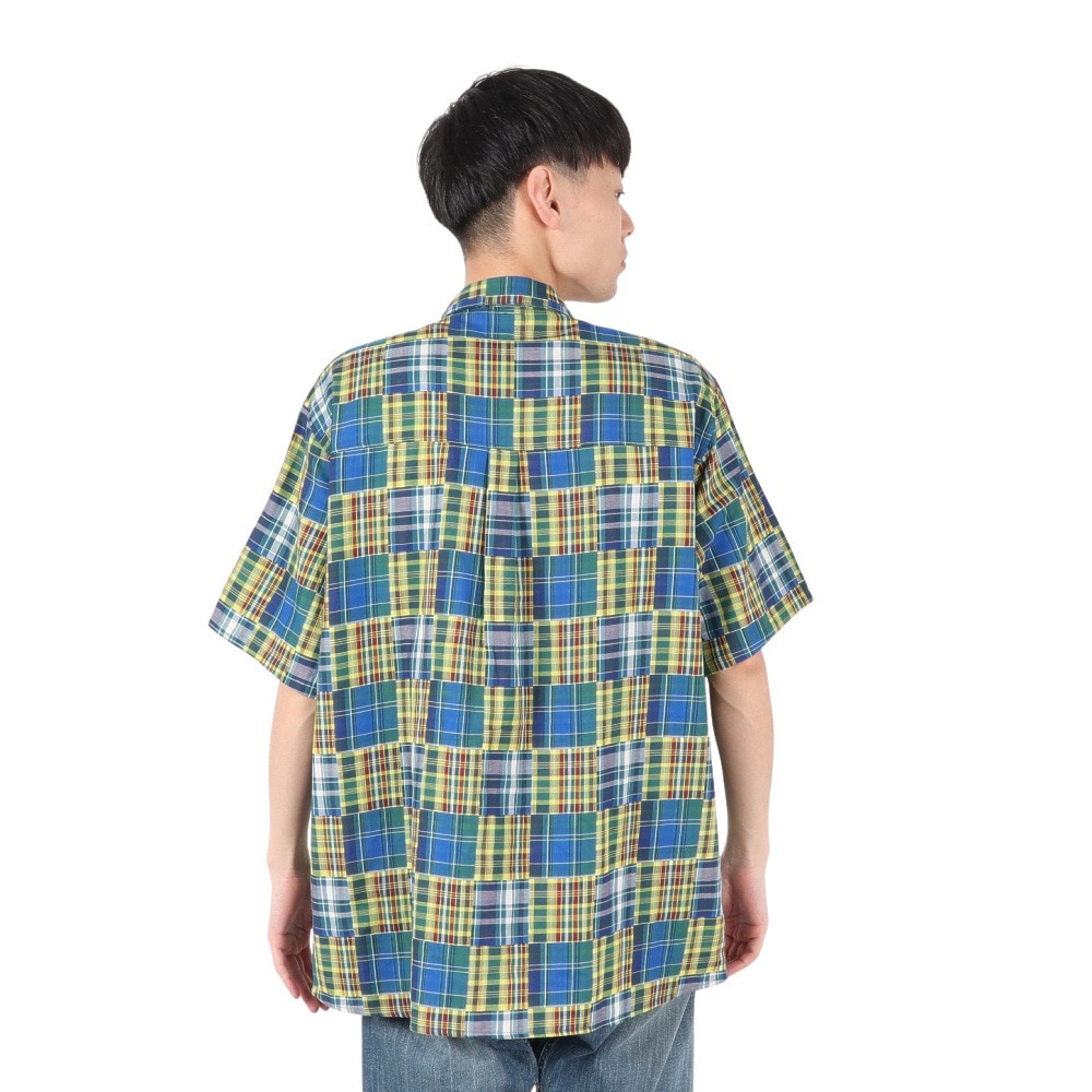 エアボーン（ARBN）（メンズ）PATCHWORK シャツ AB2025SSM-APP501GRN
