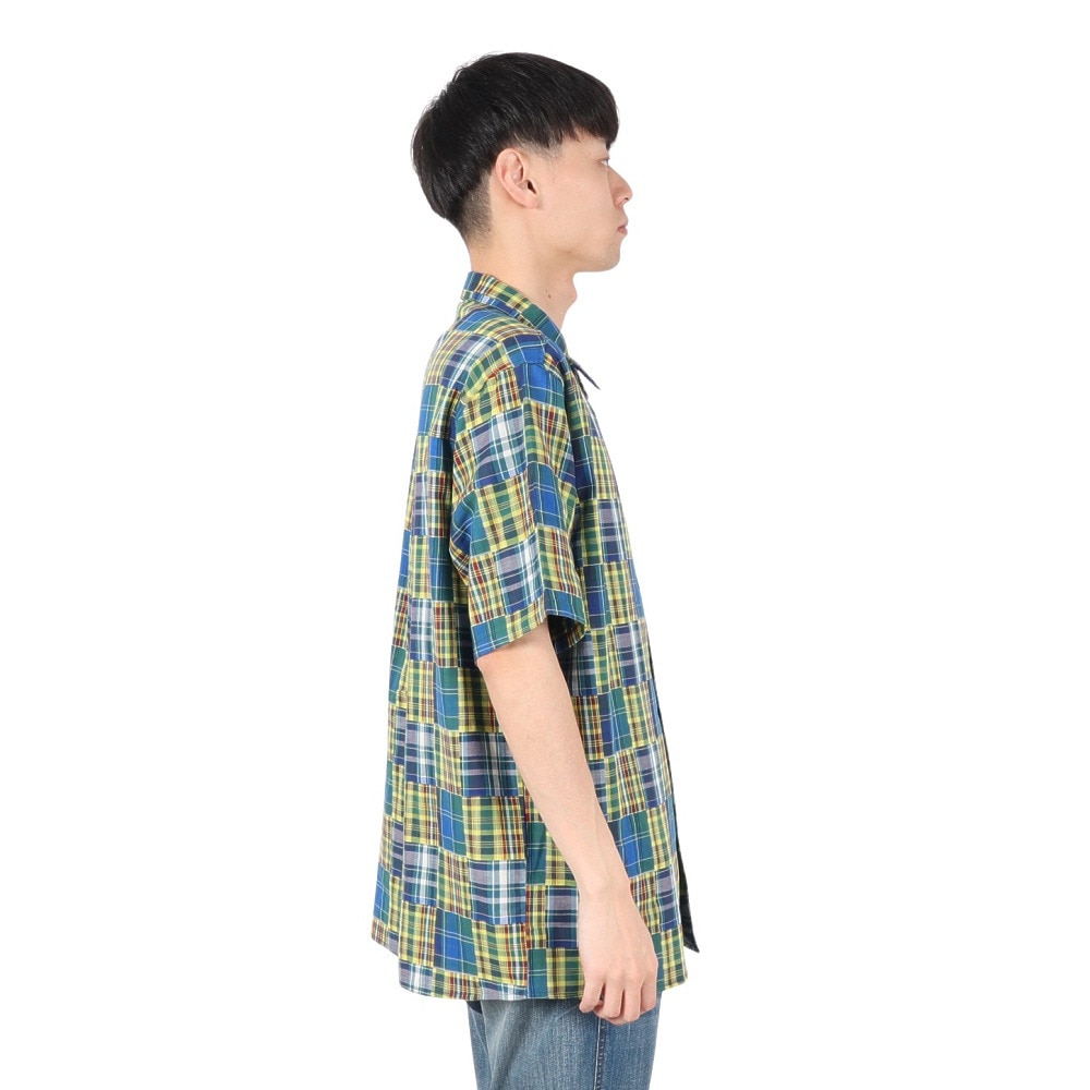 エアボーン（ARBN）（メンズ）PATCHWORK シャツ AB2025SSM-APP501GRN