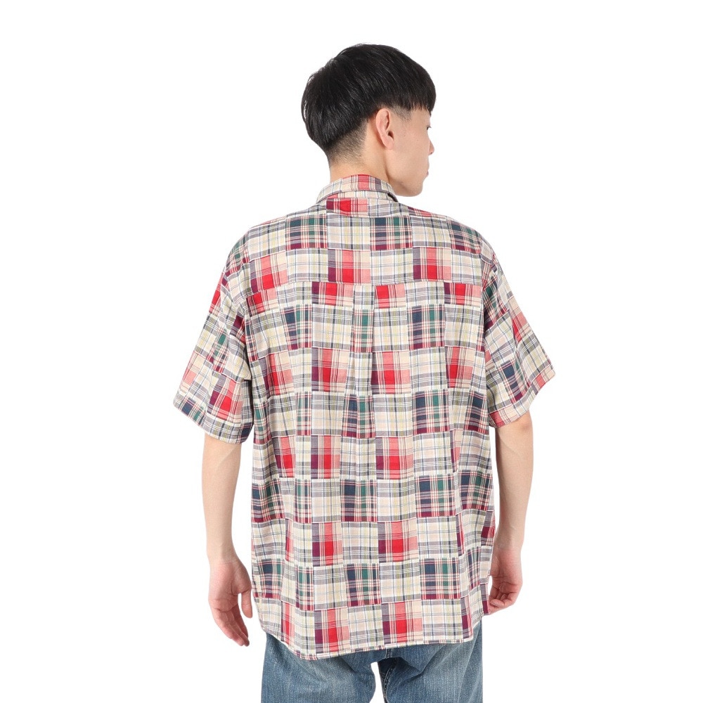 エアボーン（ARBN）（メンズ）PATCHWORK シャツ AB2025SSM-APP501RED