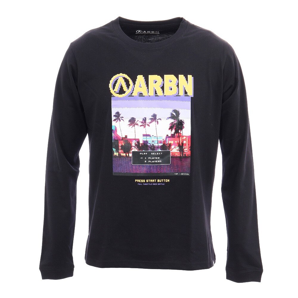  Tシャツ メンズ 長袖 GAMING PHOTO AB03AW1217 BLK オンライン価格