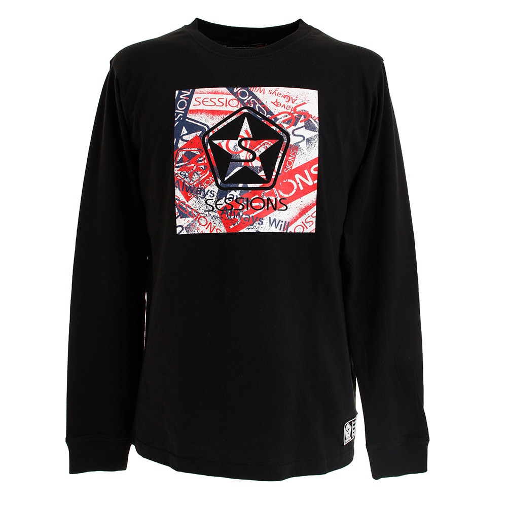 Tシャツ メンズ 長袖 BOX ロゴ 207091 BK/RD オンライン価格