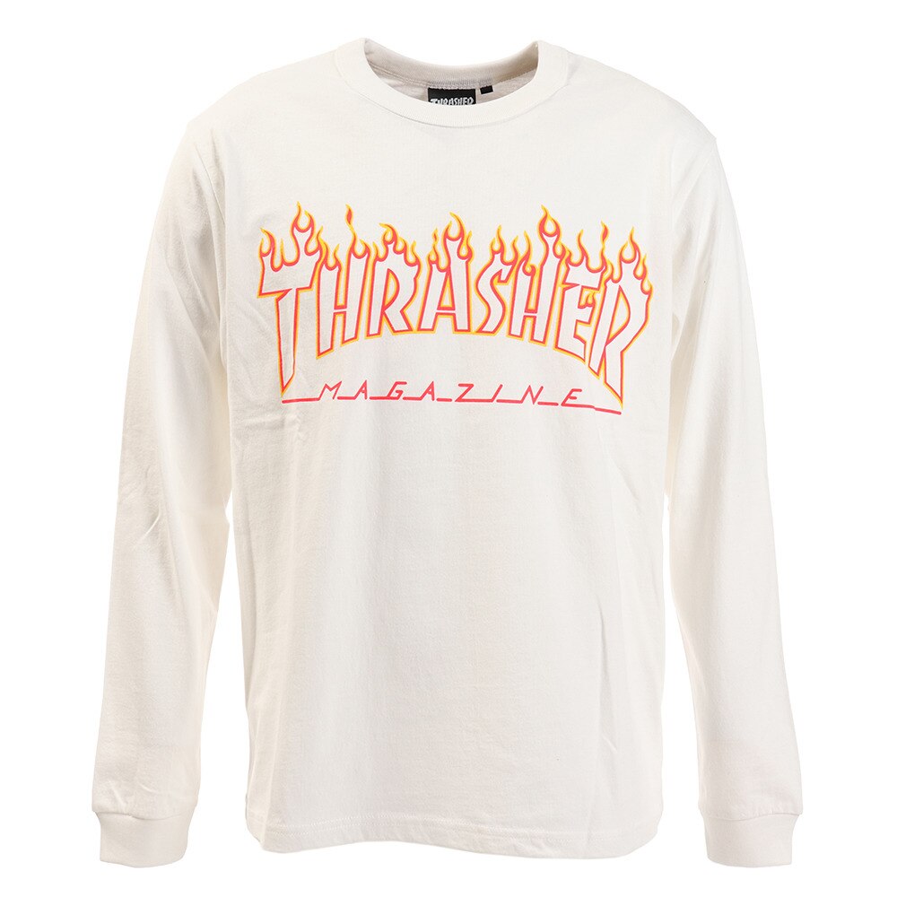 Tシャツ メンズ 長袖 FLAME OUTLINE US COTTON TH93214US-WH