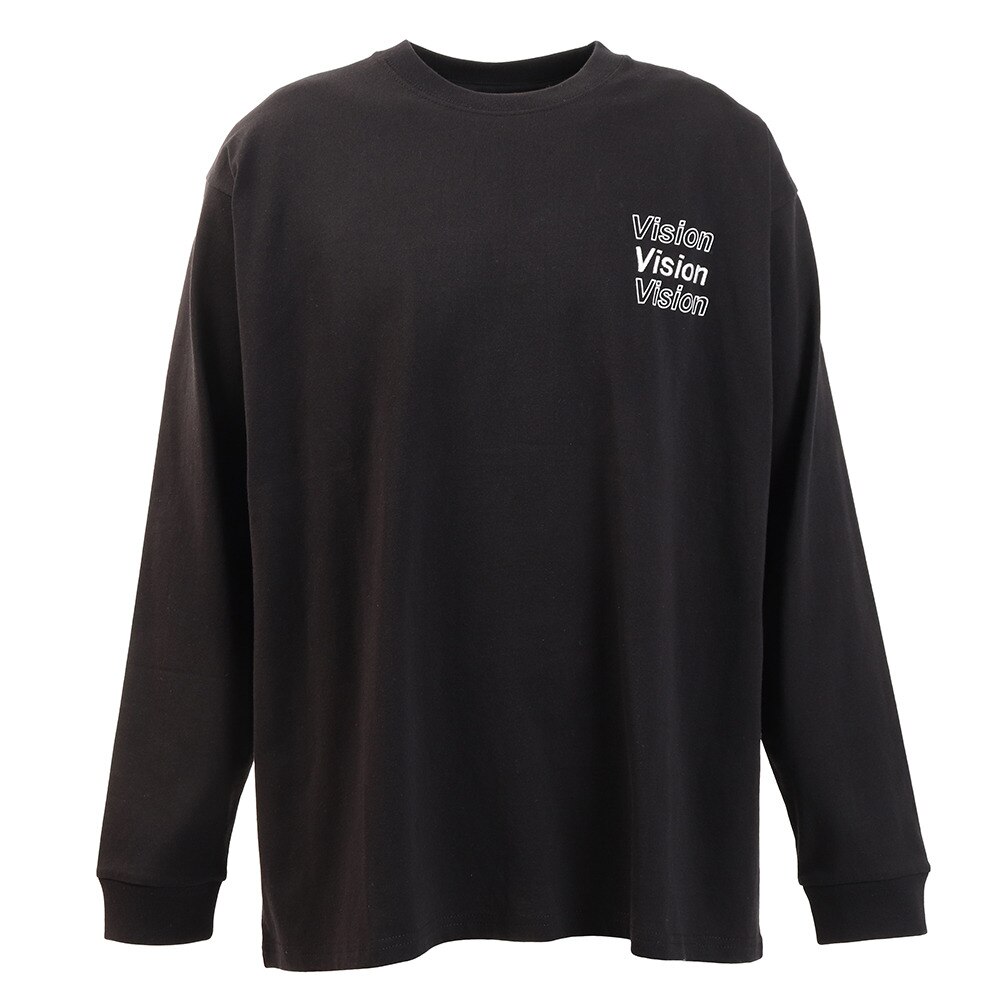  Tシャツ メンズ 長袖 ボタニカルフォトプリント 0323132-01BLK