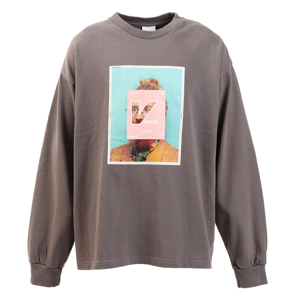  Tシャツ メンズ 長袖 フォト柄 0323152-02CHA