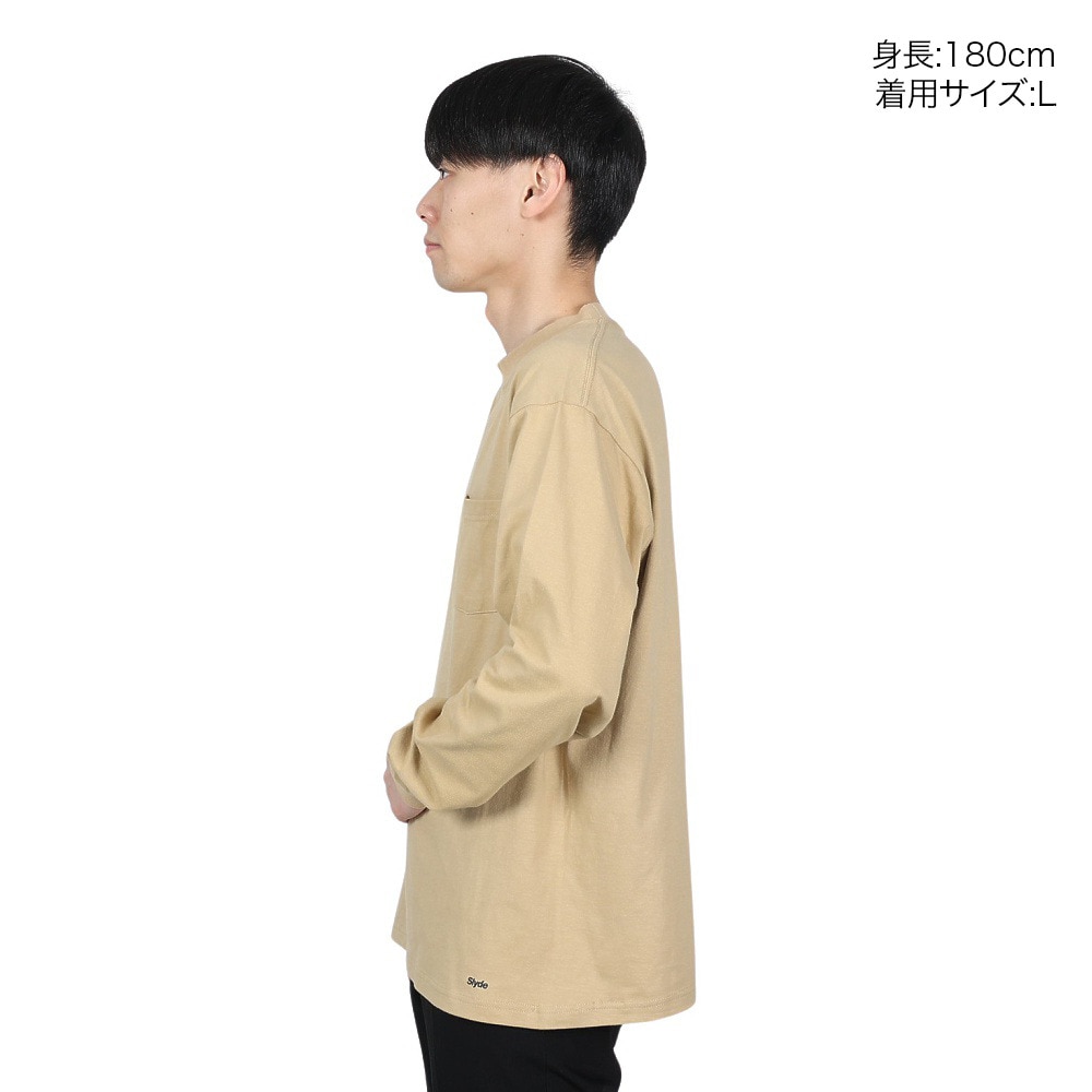 スライド（SLYDE）（メンズ）Tシャツ メンズ 長袖 スリーブポケット SL-ALL-004-BEG